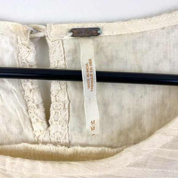 Free People Leigh Chiffon Embroidered Lace Mini Dress — Ivory (M) - Picture 4 of 7